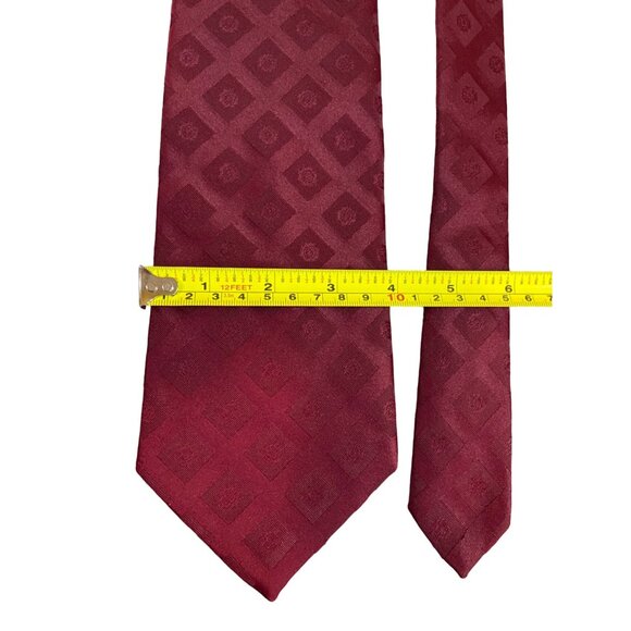 Vintage Wembley Mens Neck Tie Wide Polyester Geometric Red - Picture 3 of 5